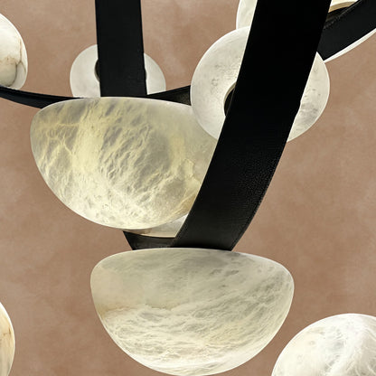 Dew Drops Alabaster LED Chandelier – Black White Warm Light