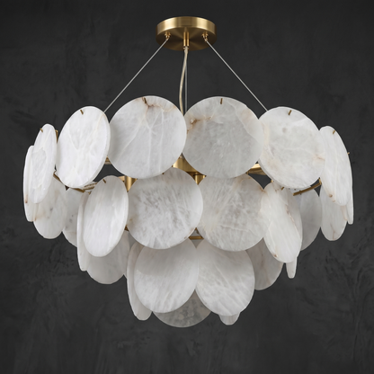 Round Chandelier in a dining room