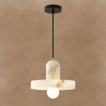 Discora Alabaster Disc Minimalist Pendant Light