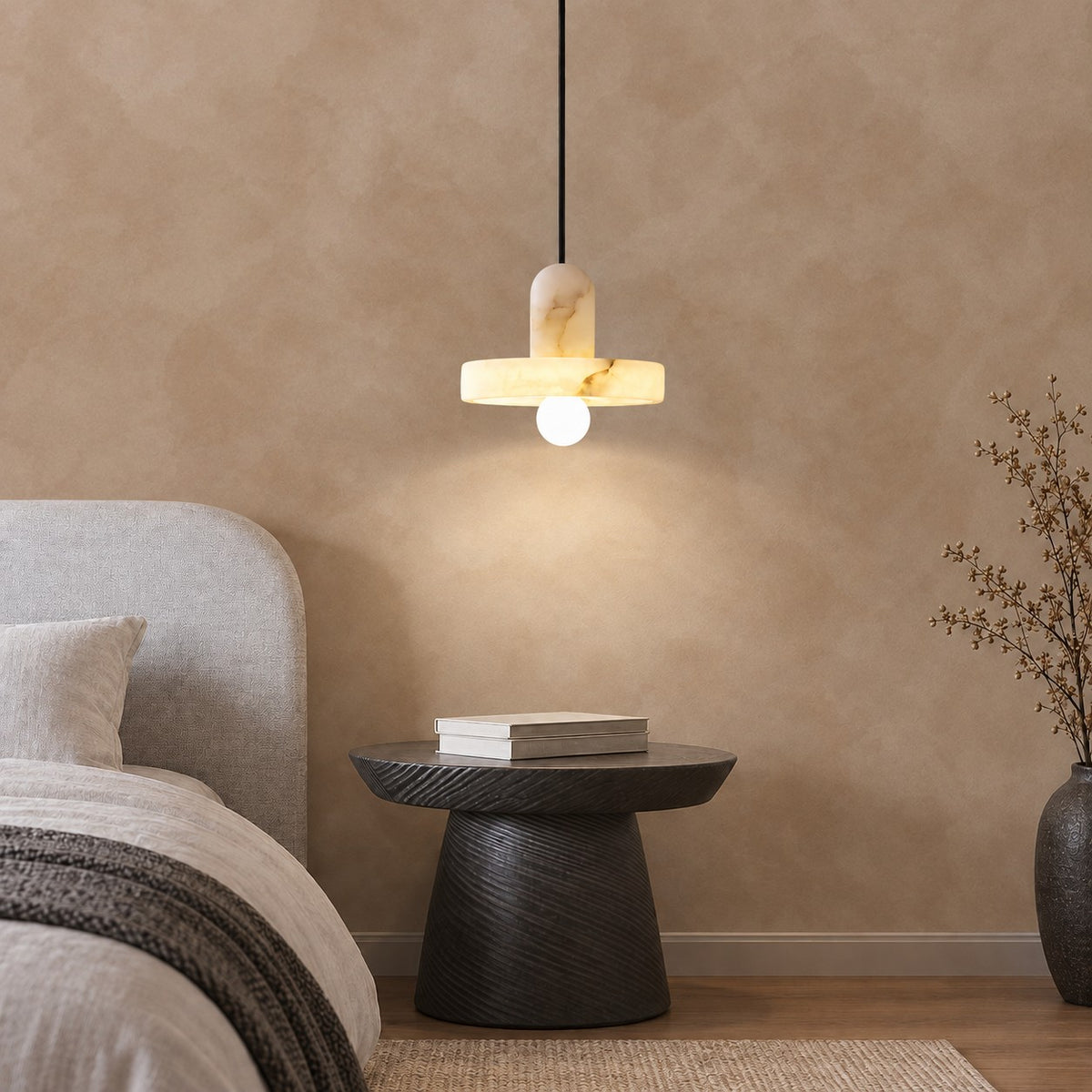 Discora Alabaster Disc Minimalist Pendant Light