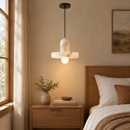 Discora Alabaster Disc Minimalist Pendant Light