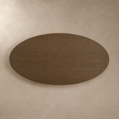 Hand-Sculpted Modern Oval Oak Dining Table