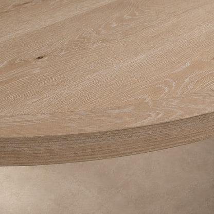 Round Oak Extension Dining Table with Leaves