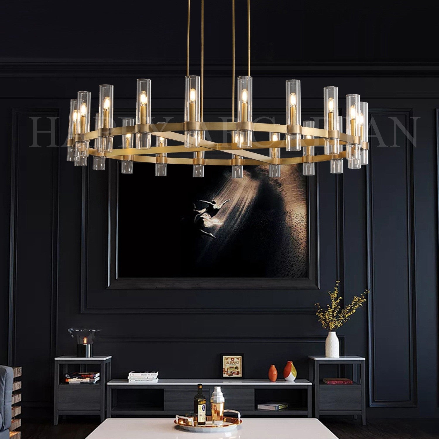 HA Rebecca Round Chandelier 60″, 20-Lights