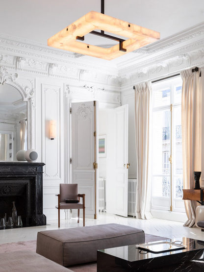 Modern Square Alabaster Chandelier for Living Room/Bedroom