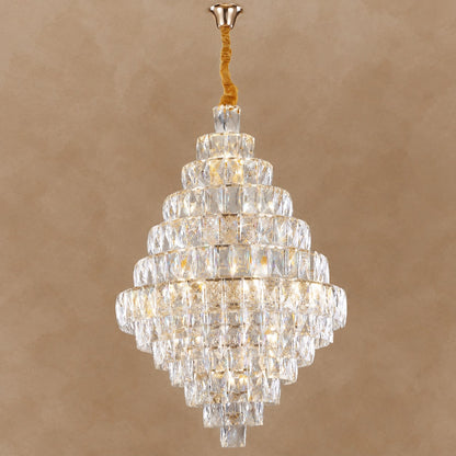 Extra Large Clear Crystal Honeycomb Chandelier for Living Room/Entrance/Staircase