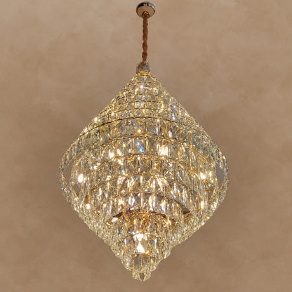 Extra Large Clear Crystal Honeycomb Chandelier for Living Room/Entrance/Staircase