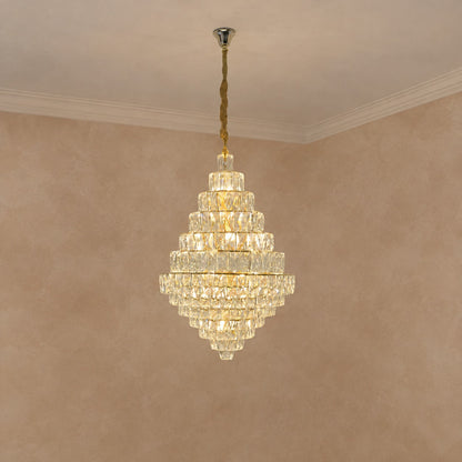 Extra Large Clear Crystal Honeycomb Chandelier for Living Room/Entrance/Staircase