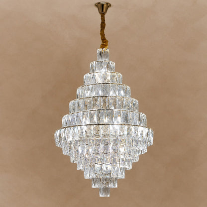 Extra Large Clear Crystal Honeycomb Chandelier for Living Room/Entrance/Staircase