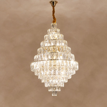 Extra Large Clear Crystal Honeycomb Chandelier for Living Room/Entrance/Staircase