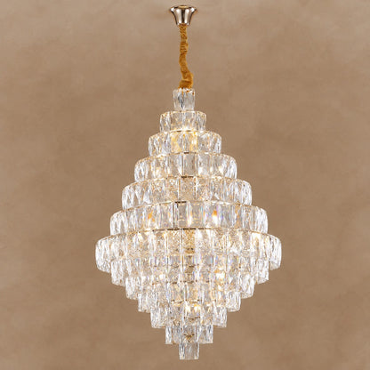 Extra Large Clear Crystal Honeycomb Chandelier for Living Room/Entrance/Staircase