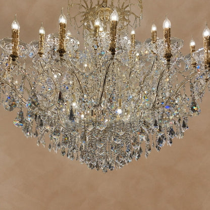 Extra Large Elegant Crystal Chandelier in Branch Style with Candle Layers for Stairs Living Room and Foyer