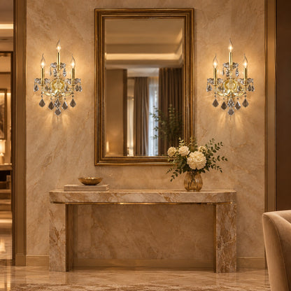 Extra Large Elegant Crystal Chandelier in Branch Style with Candle Layers for Stairs Living Room and Foyer