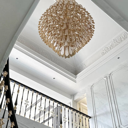 Extra Large Luxury Multi-tier Gold CrystalChandelier for Stairs/Large High-ceiling Room