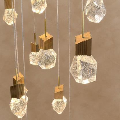 Extra Large Modern Light Luxury Creative Crystal Chandelier for 2-story/Duplex Buildings Staircase