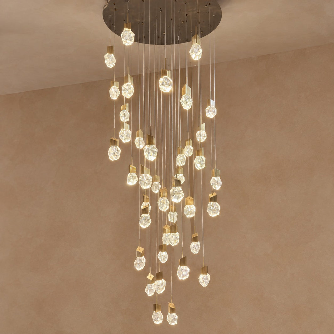 Extra Large Modern Light Luxury Creative Crystal Chandelier for 2-story/Duplex Buildings Staircase
