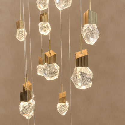 Extra Large Modern Light Luxury Creative Crystal Chandelier for 2-story/Duplex Buildings Staircase