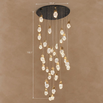 Extra Large Modern Light Luxury Creative Crystal Chandelier for 2-story/Duplex Buildings Staircase