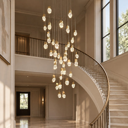 Extra Large Modern Light Luxury Creative Crystal Chandelier for 2-story/Duplex Buildings Staircase