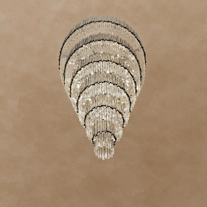 Extra Large Round Cone Tiered Crystal Chandelier for Foyer/Enterway/Living Room