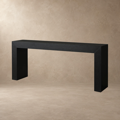 Happyarcadian Waterfall Edge Solid Oak Hallway Table