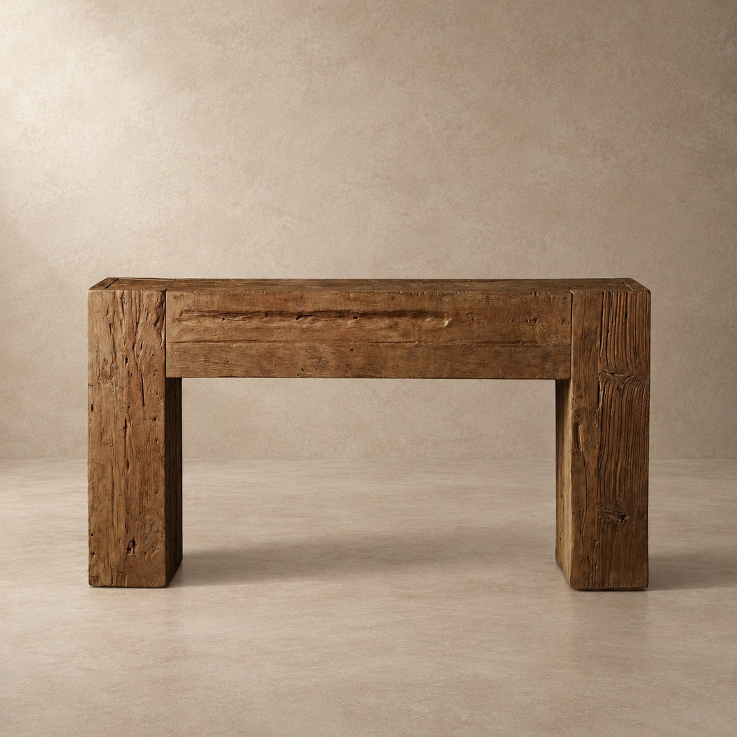 Happyarcadian Reclaimed Teak Wood Console Table
