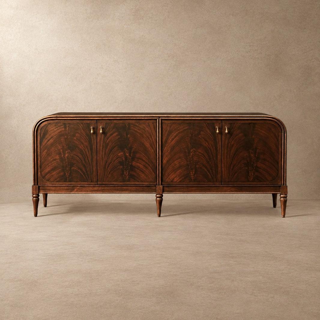 Happyarcadian Vintage Mahogany Wood Storage Sideboard