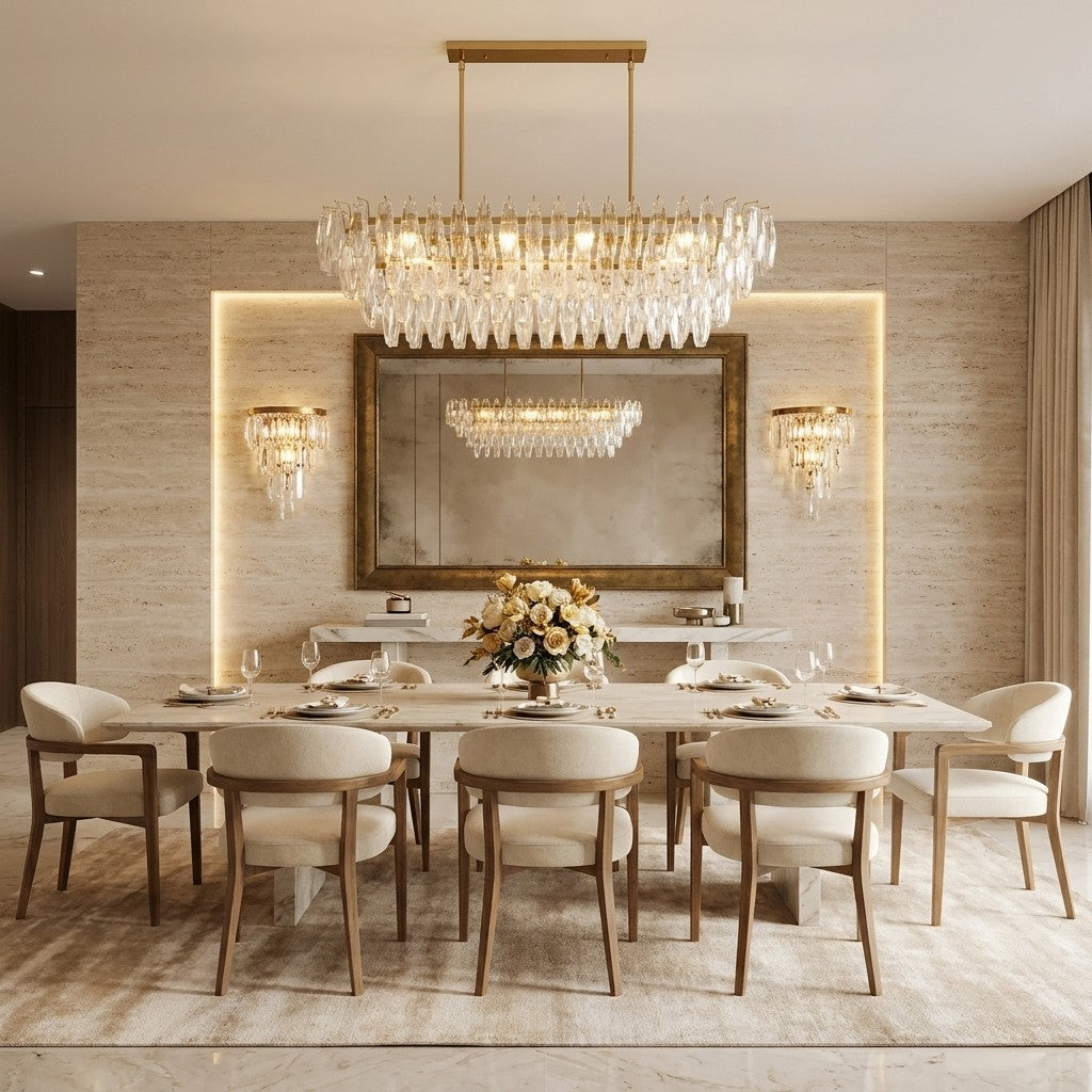 Florence Crystal Linear Chandelier 50"
