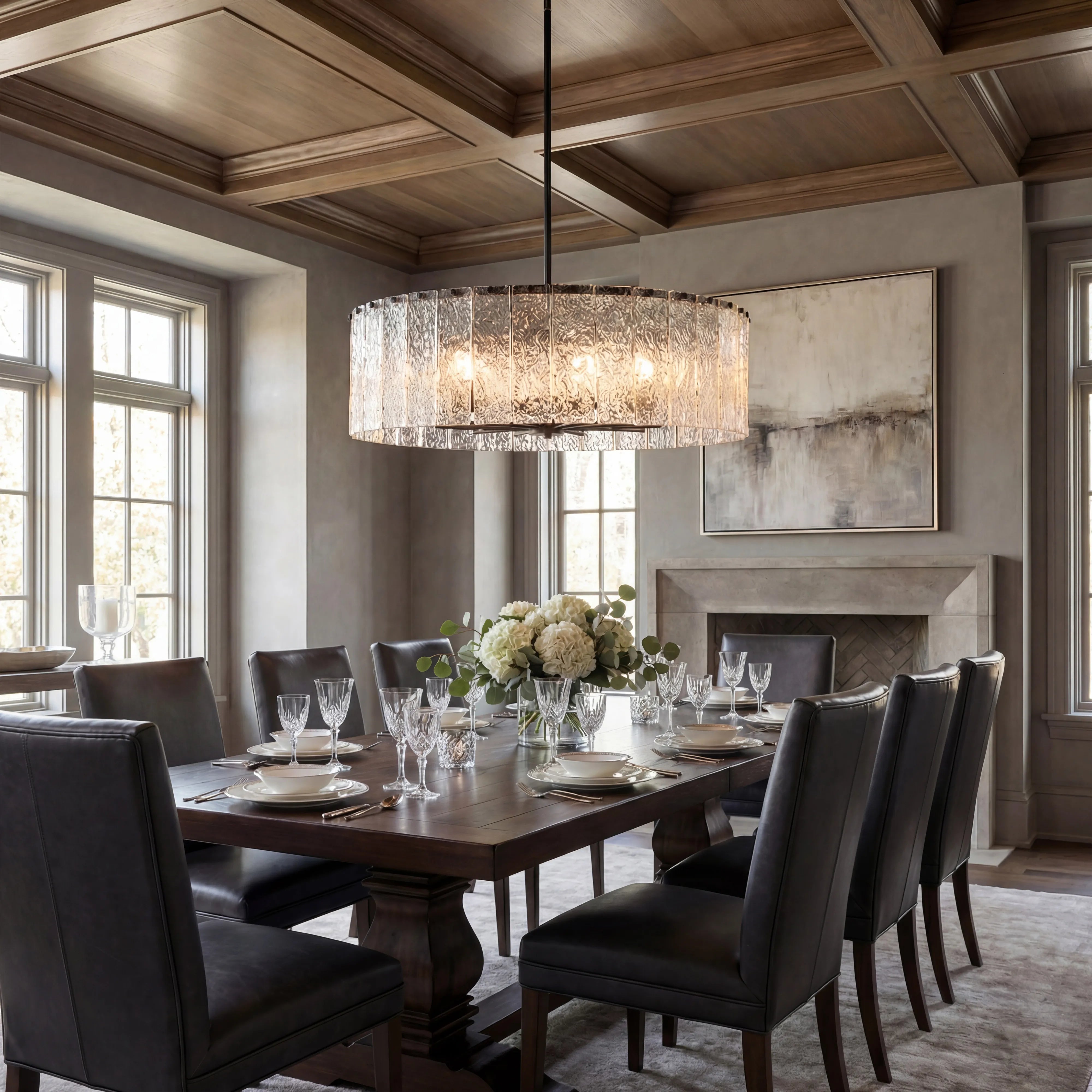 Haloire  Round Glass Chandelier