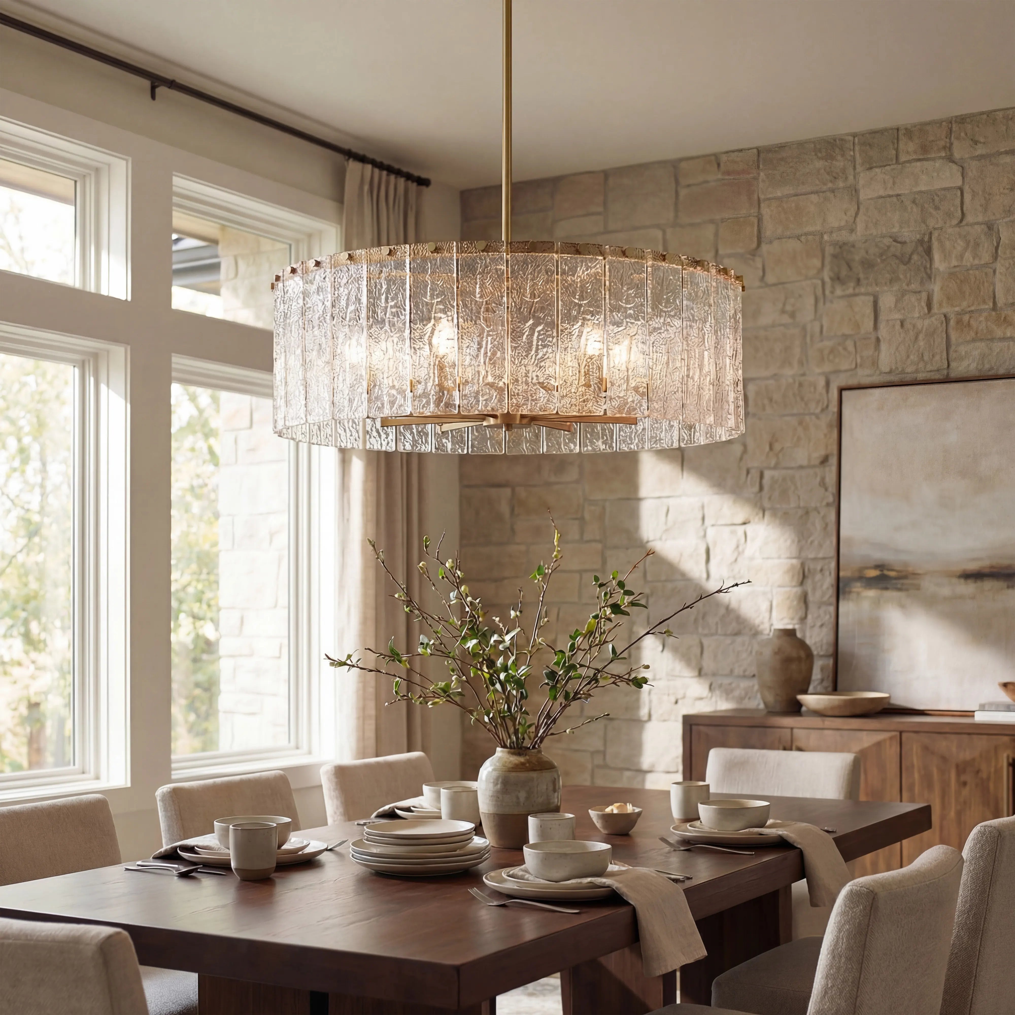 Haloire  Round Glass Chandelier