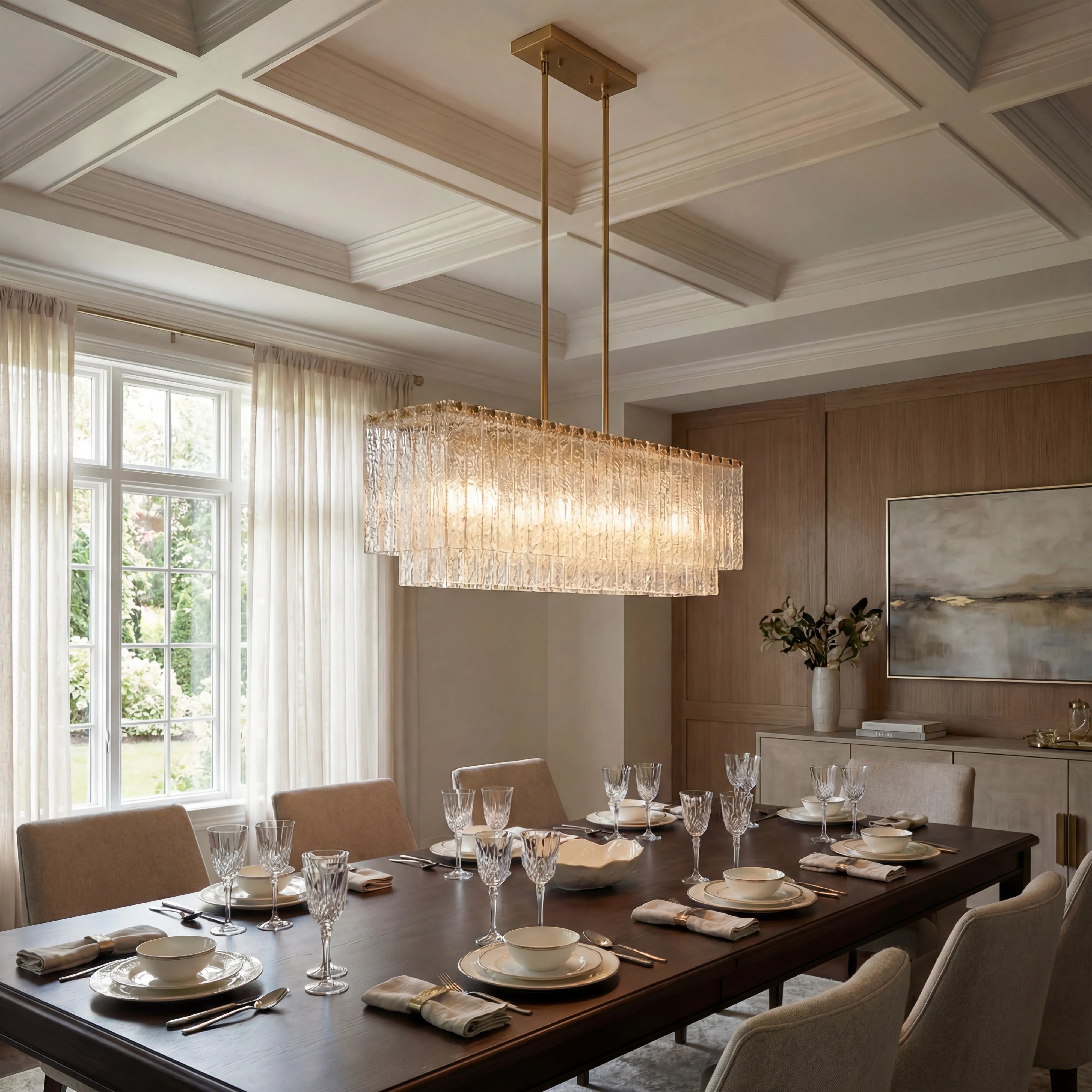 Haloire Linear Glass Chandelier