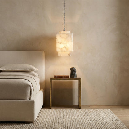 Alabaster Cube Pendant Light