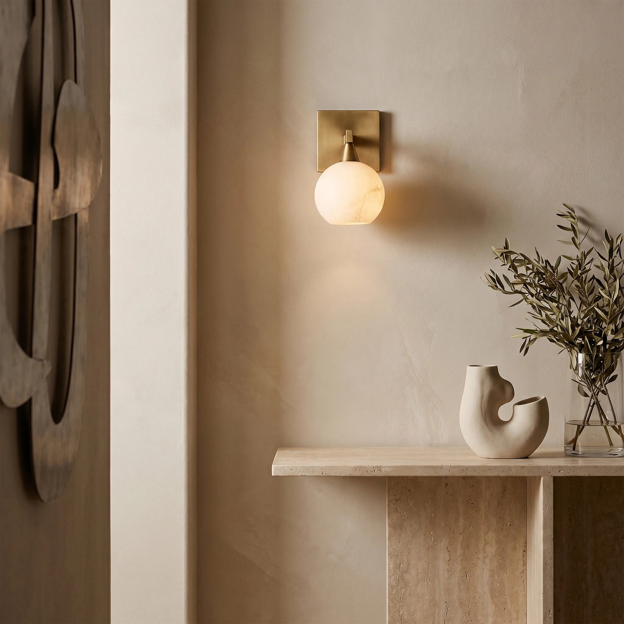 Arica Alabaster Sconce 1 Light
