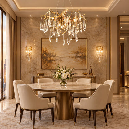 French Style Crystal Branch Drops Chandelier