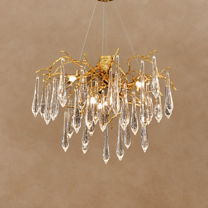 French Style Crystal Branch Drops Chandelier