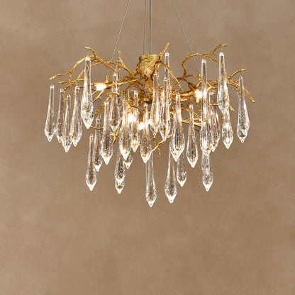 French Style Crystal Branch Drops Chandelier