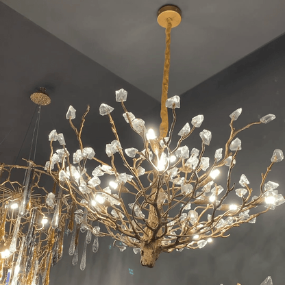 Gemstone Branch Chandelier with Artistic Design for Bedroom or Living Room - 8 Lights/D23.6"*H21.65"Warm LightBlushlighting