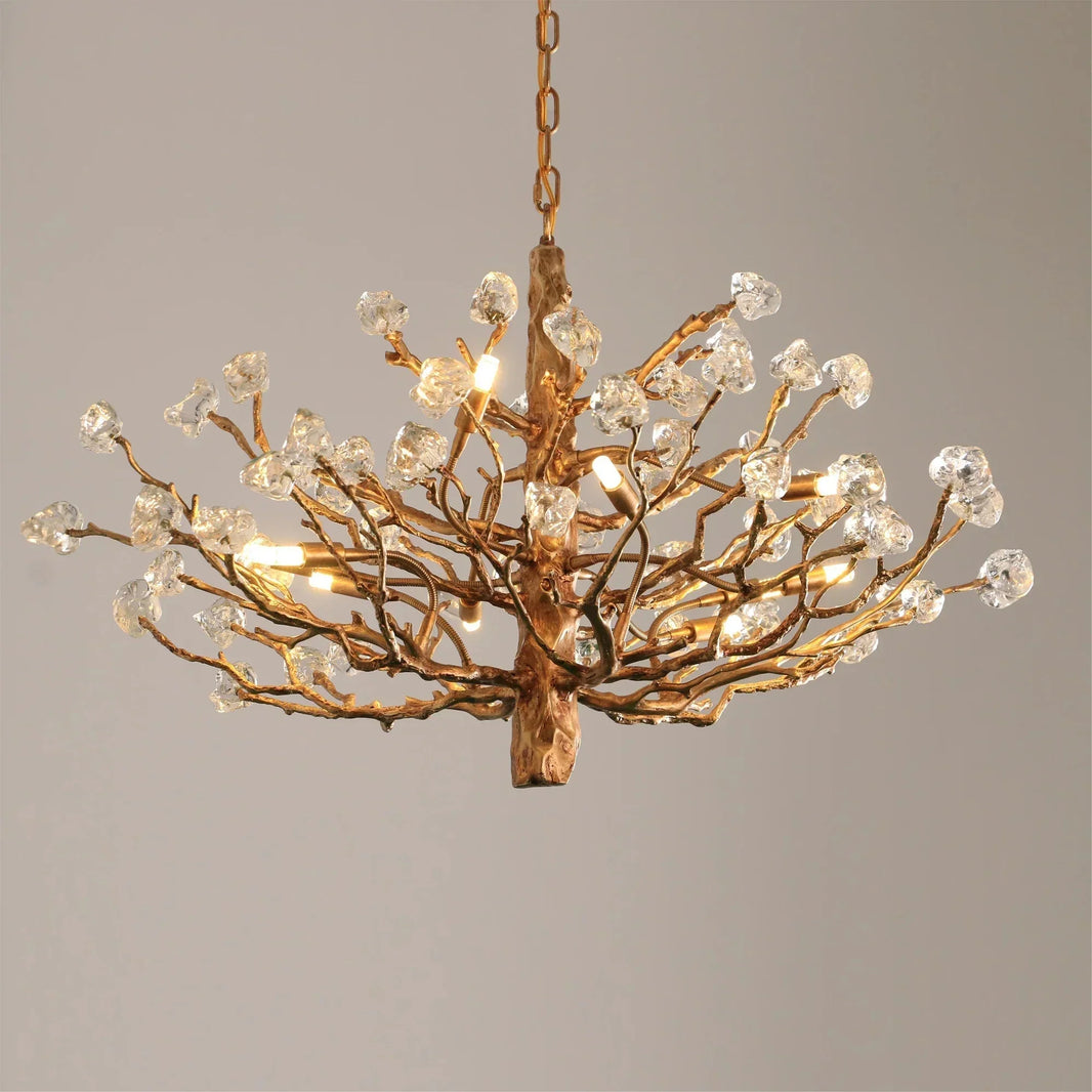 Gemstone Branch Chandelier with Artistic Design for Bedroom or Living Room - 8 Lights/D23.6"*H21.65"Warm LightBlushlighting