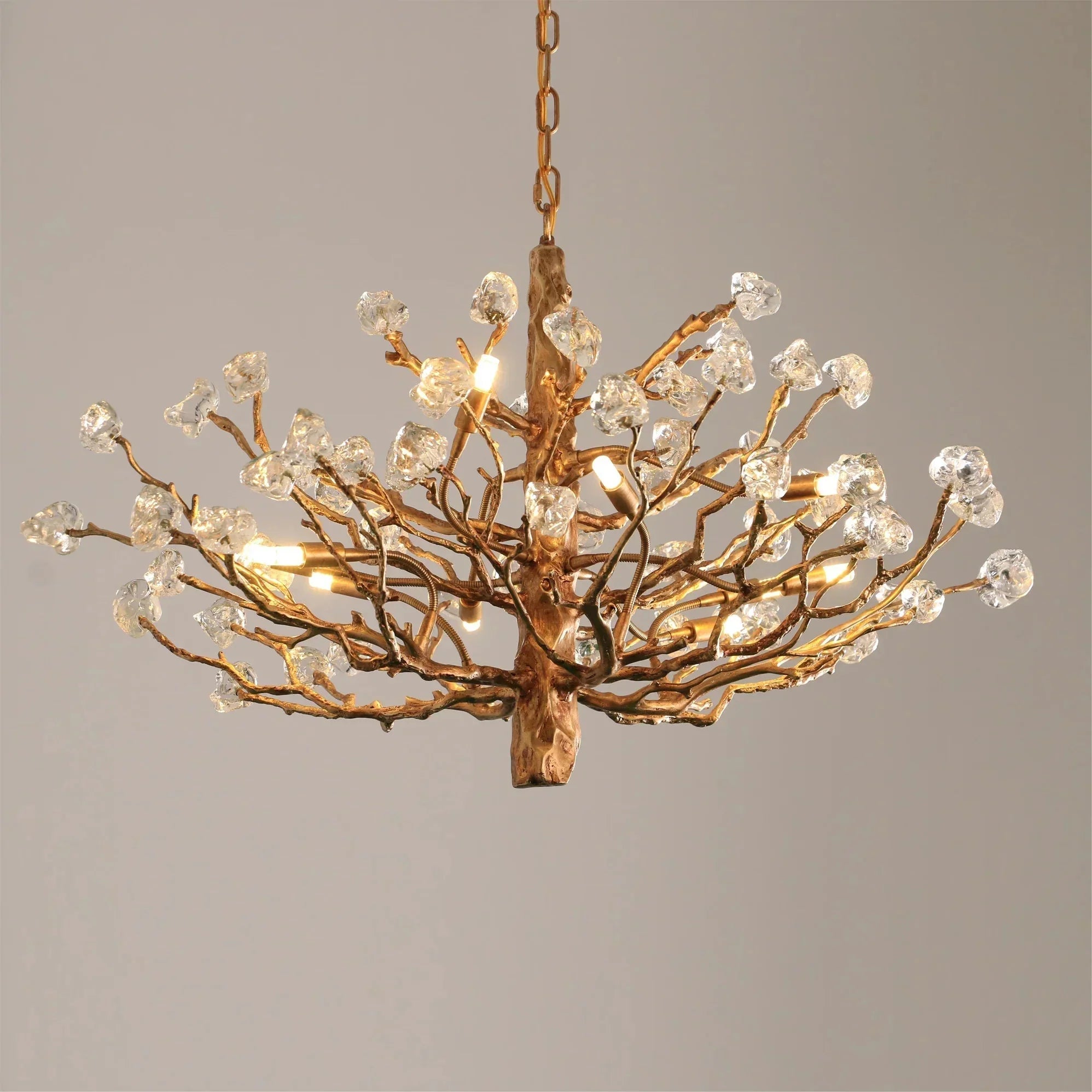 Gemstone Branch Chandelier with Artistic Design for Bedroom or Living Room - 8 Lights/D23.6"*H21.65"Warm LightBlushlighting