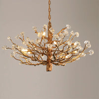 Gemstone Branch Chandelier with Artistic Design for Bedroom or Living Room - 8 Lights/D23.6"*H21.65"Warm LightBlushlighting