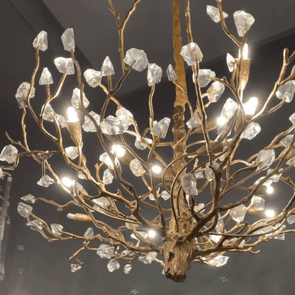 Gemstone Branch Chandelier with Artistic Design for Bedroom or Living Room - 8 Lights/D23.6"*H21.65"Warm LightBlushlighting
