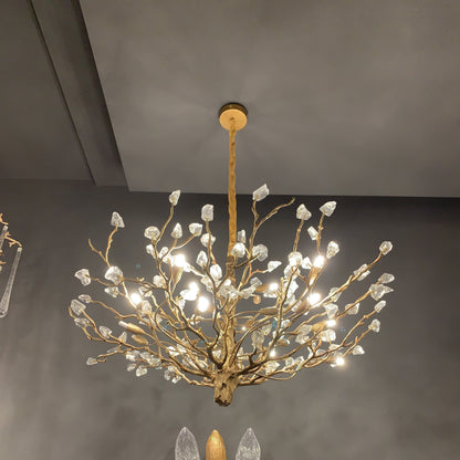 Gemstone Branch Chandelier with Artistic Design for Bedroom or Living Room - 8 Lights/D23.6"*H21.65"Warm LightBlushlighting