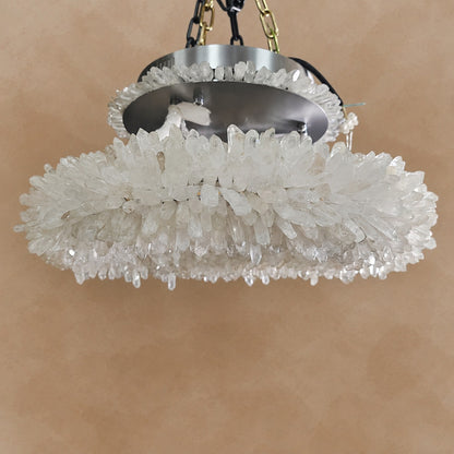 Geode Quartz Crystal Ring Chandelier 24"-47"