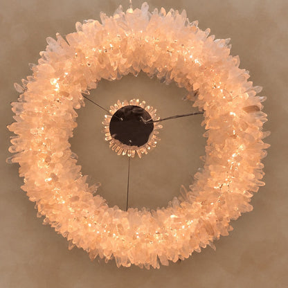 Geode Quartz Crystal Ring Chandelier 24"-47"