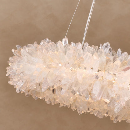 Geode Quartz Crystal Ring Chandelier 24"-47"
