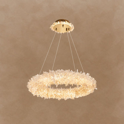 Geode Quartz Crystal Ring Chandelier 24"-47"