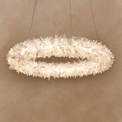 Geode Quartz Crystal Ring Chandelier 24"-47"