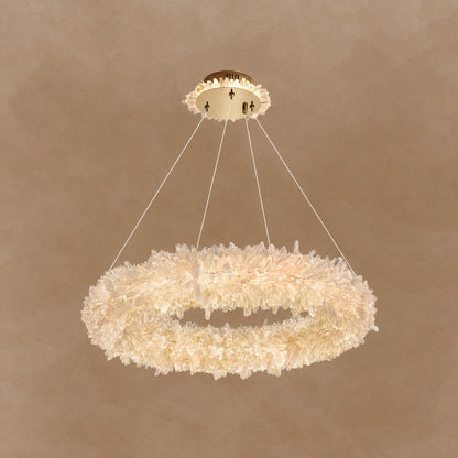 Geode Quartz Crystal Ring Chandelier 24"-47"