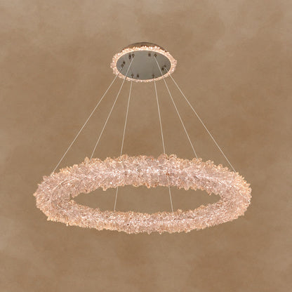 Geode Quartz Crystal Ring Chandelier 24"-47"