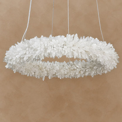 Geode Quartz Crystal Ring Chandelier 24"-47"